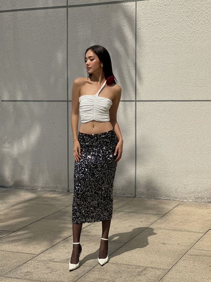 COCO SIN - Váy Sequin Thun Đen