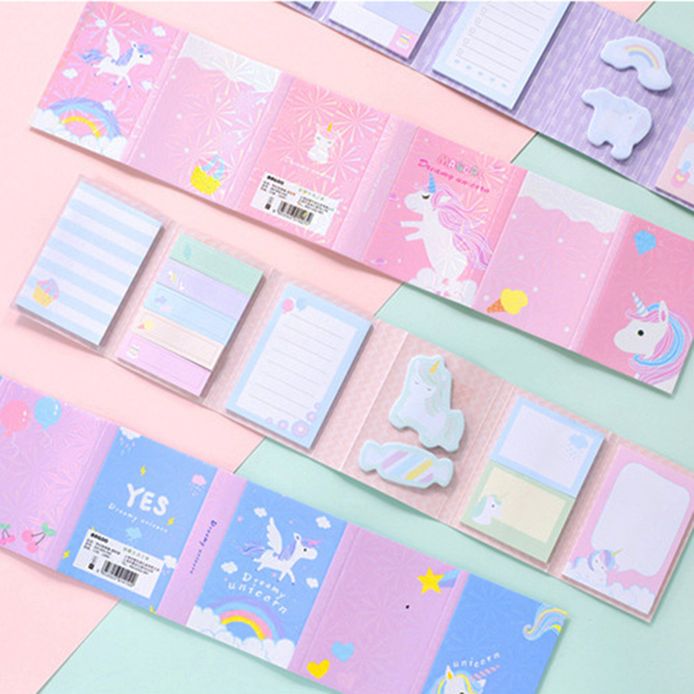 Sổ giấy sticky note unicorns kỳ lân - mẫu 3