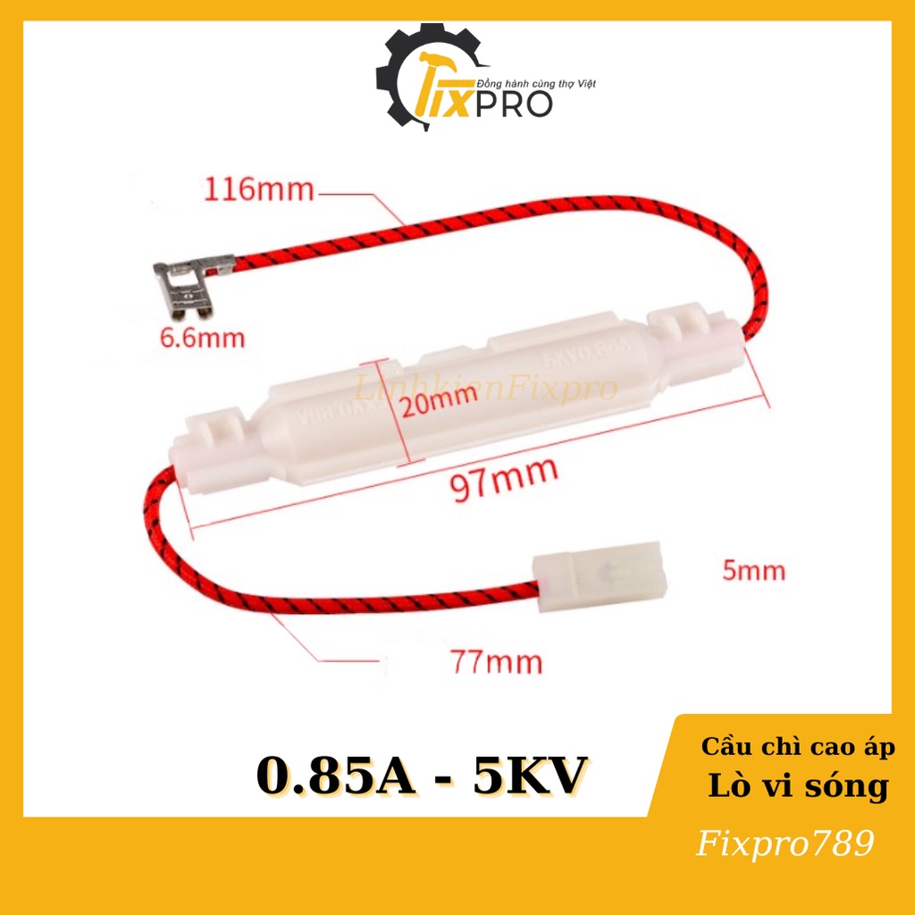 Cầu chì cao áp lò vi sóng hộp trắng 0.85A 5KV chất lượng tốt