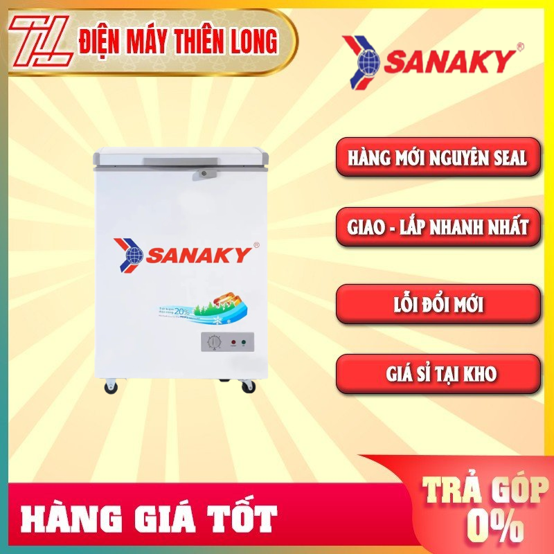 Tủ đông sanaky 100 lít vh-1599hy - trả góp 0% - giao toàn quốc - ngoài hcm tính phí