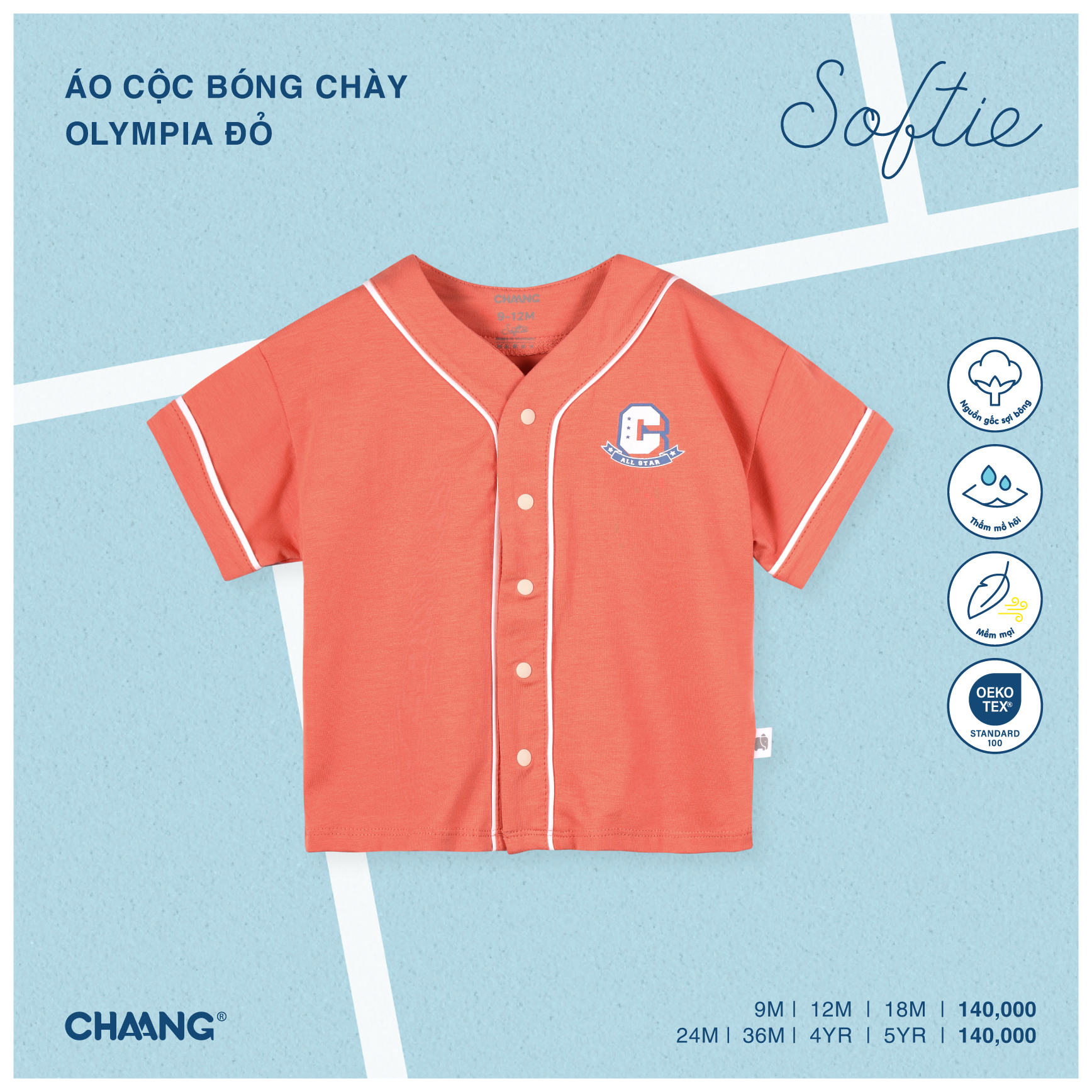 [CHAANG] Áo cộc bóng chày Olympia Chaang