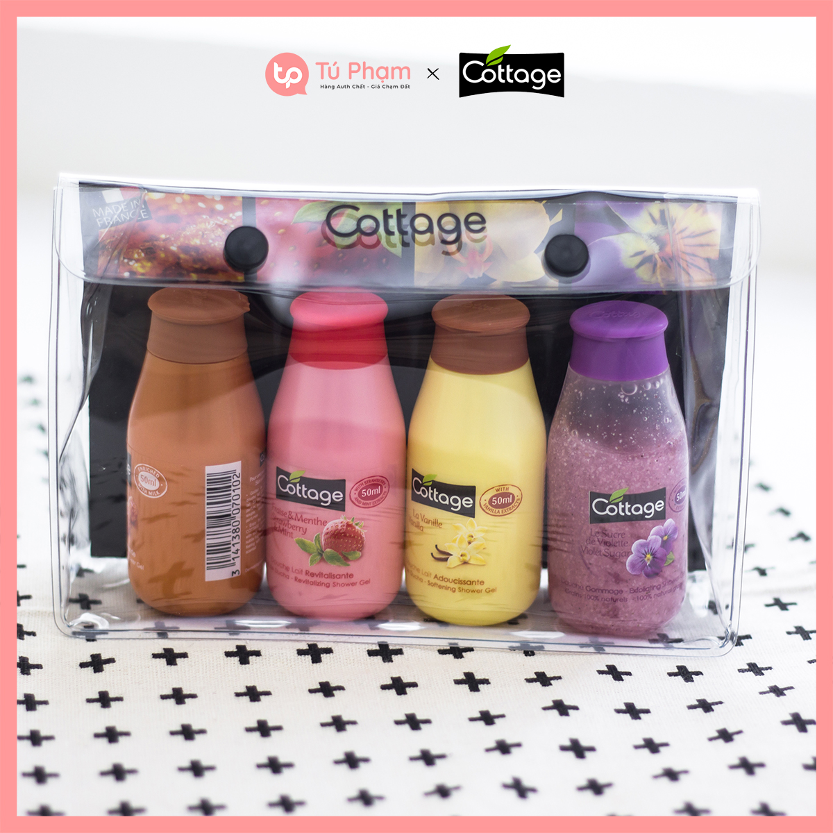 Set 4 Chai Sữa Tắm Cottage 4x50ml