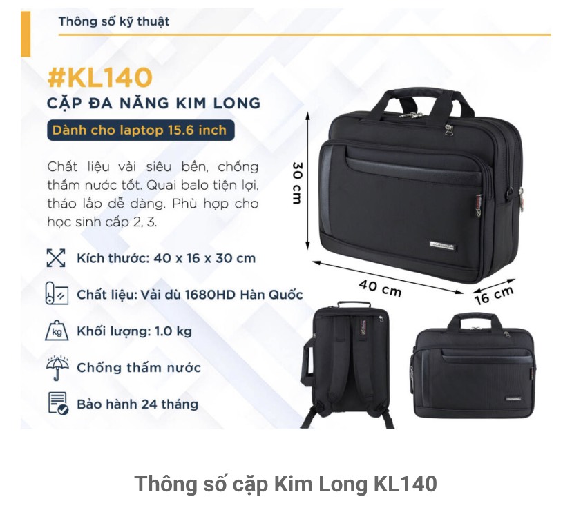 Kl140 multifunctional student school bag Black