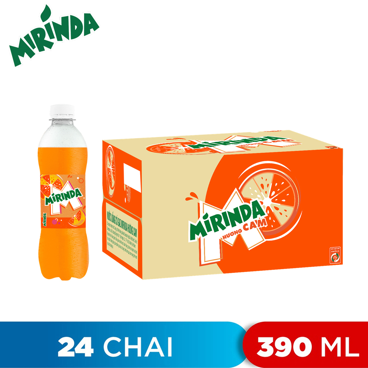 THÙNG 24 CHAI NƯỚC NGỌT CAM MIRINDA 390ML | Lazad…