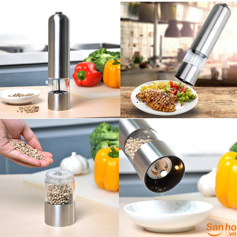 CỐI XAY TIÊU INOX PEPPER MULLER (XÀI PIN AA)
