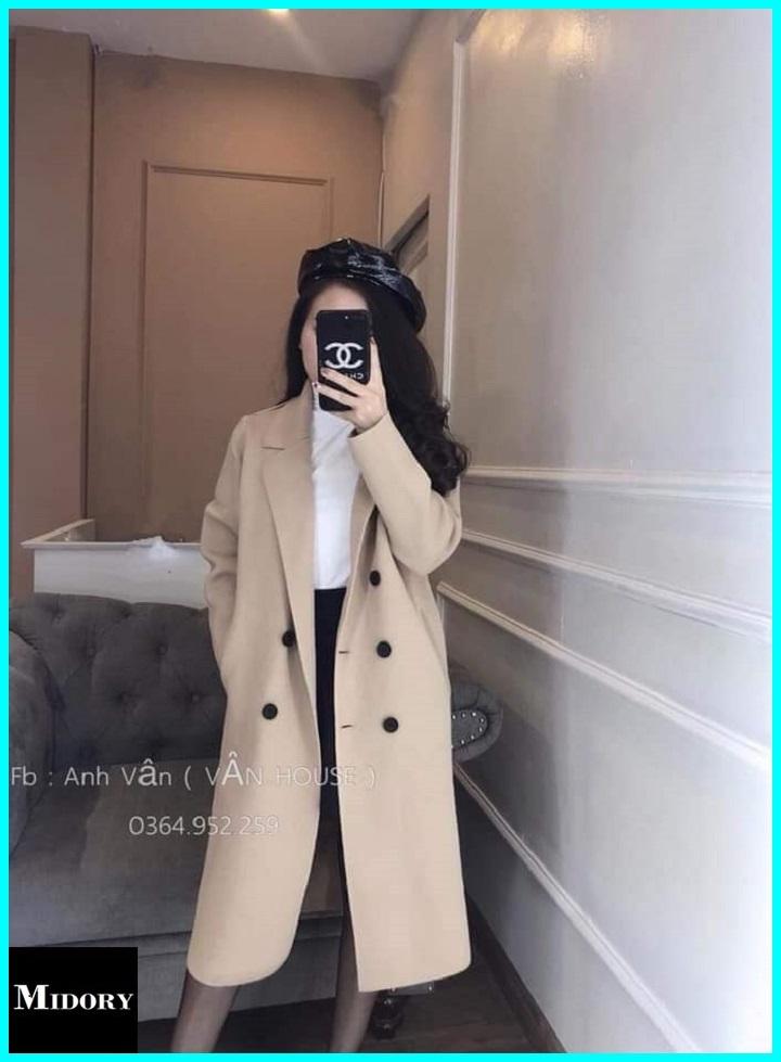 Áo dạ nữ ép , Áo dạ cao cấp dáng dài