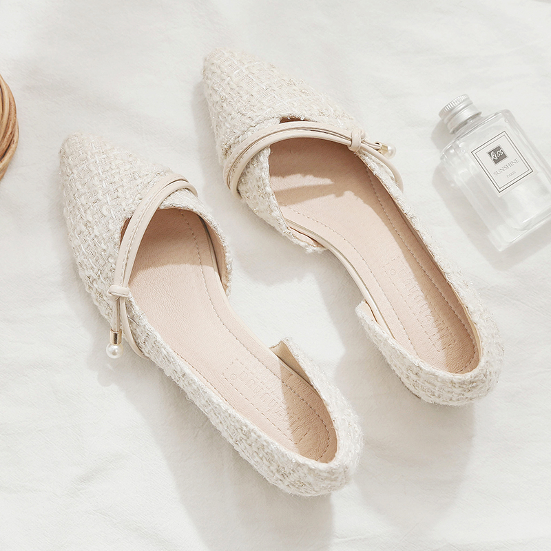Giày Búp Bê Nữ Giày Slip On Đế Thấp 3 Phân Mũi Nhọn