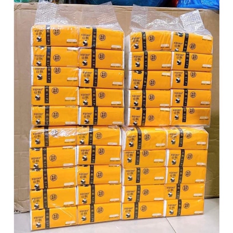 Bịch 10 gói giấy ăn gấu trúc màu trắng
