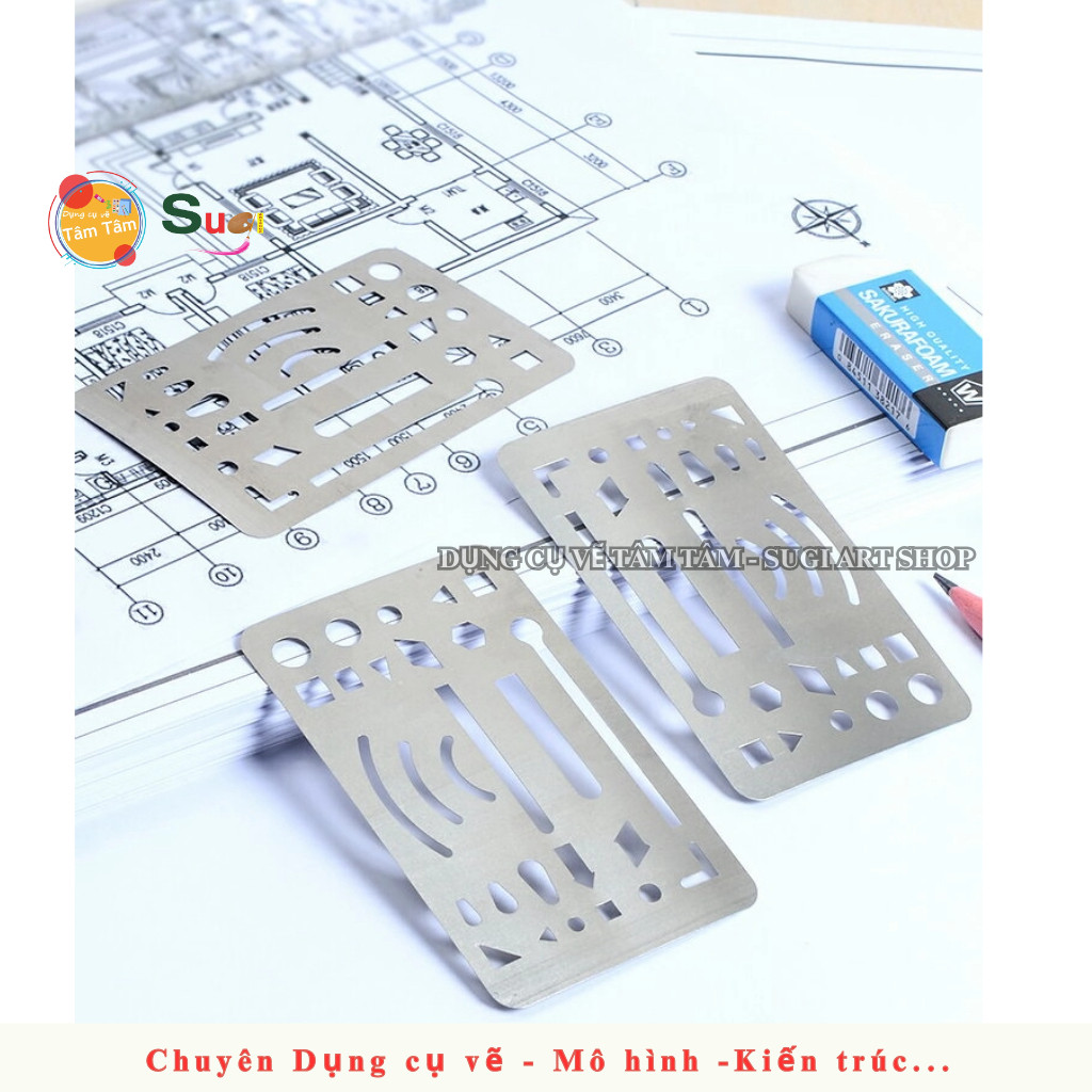 [ Tâm Tâm ] Thước Che Tẩy - Erasing Shield - Thước Chắn tẩy