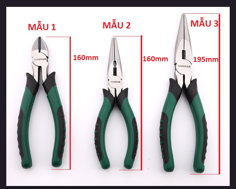 Kìm mỏ nhọn, kìm cắt - Tuosen