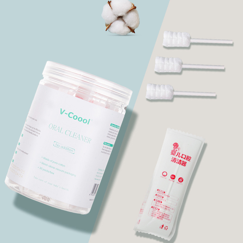 Rỡ lưỡi vệ sinh răng miệng cho bé Vcoool hộp 30 chiếc