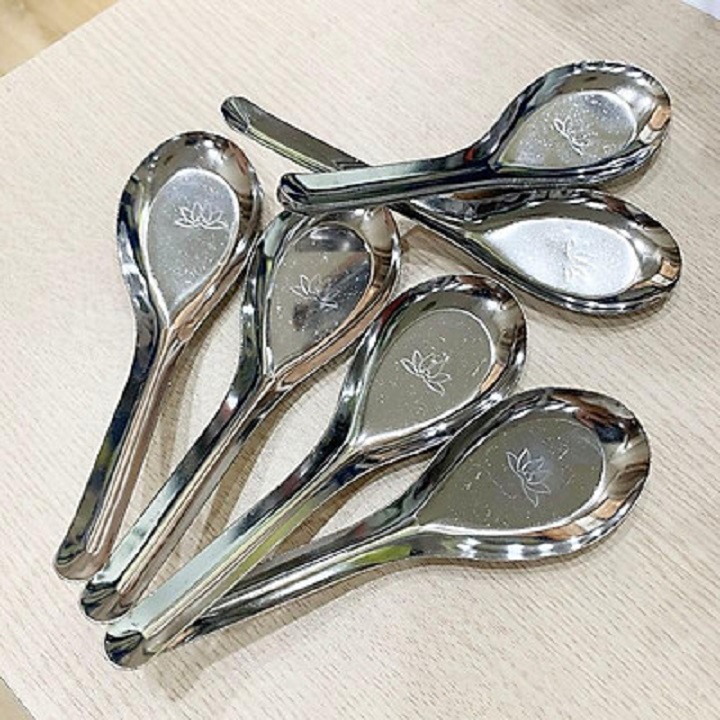 Combo 20 thìa phở inox hình hoa sen