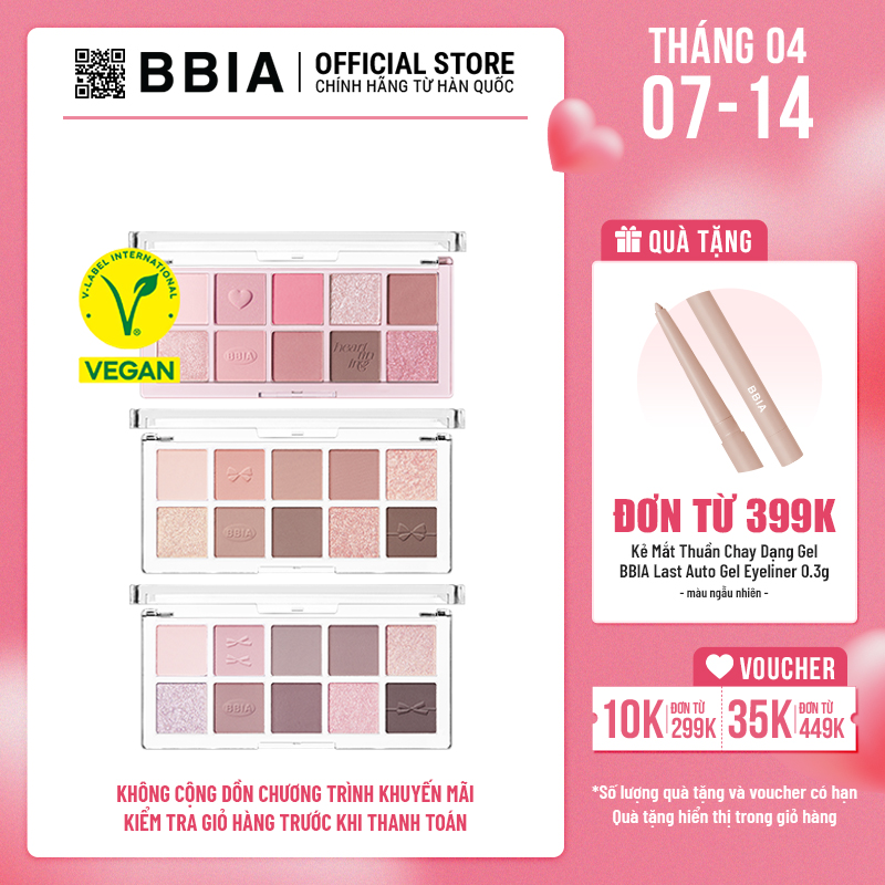 Bảng phấn mắt 10 ô dễ tán và bám màu tốt BBIA Essential Eye Palette 8.5g