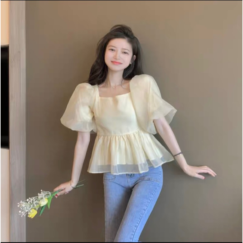 Áo babydoll cột nơ sau...