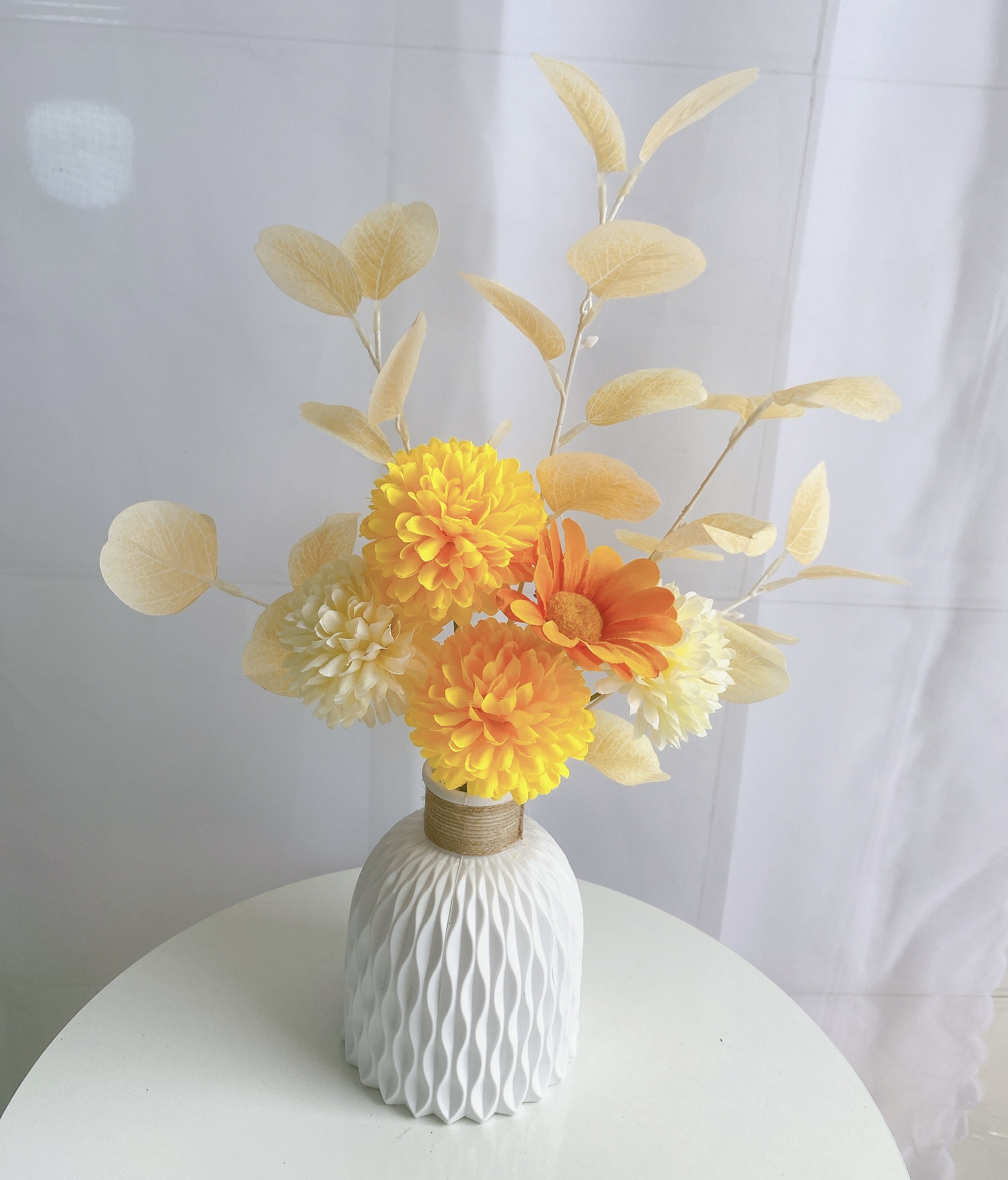 Bình hoa cắm sẵn hoa giả trang trí phong cách Bắc Âu, hoa giả trang trí decor, hoa giả đẹp hiện đại, hoa giả trang trí để bàn ms 08 - Sắc màu decor