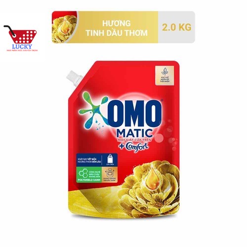 MẪU MỚI- TÚI Nước Giặt OMO 2kg Tinh Dầu Thơm- Cửa Trên