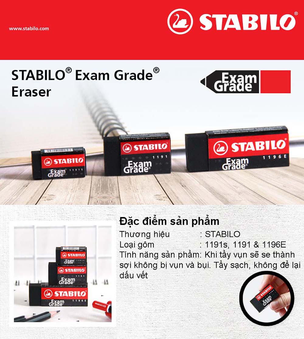 Gôm STABILO Exam Grade ER196E (đen lớn)