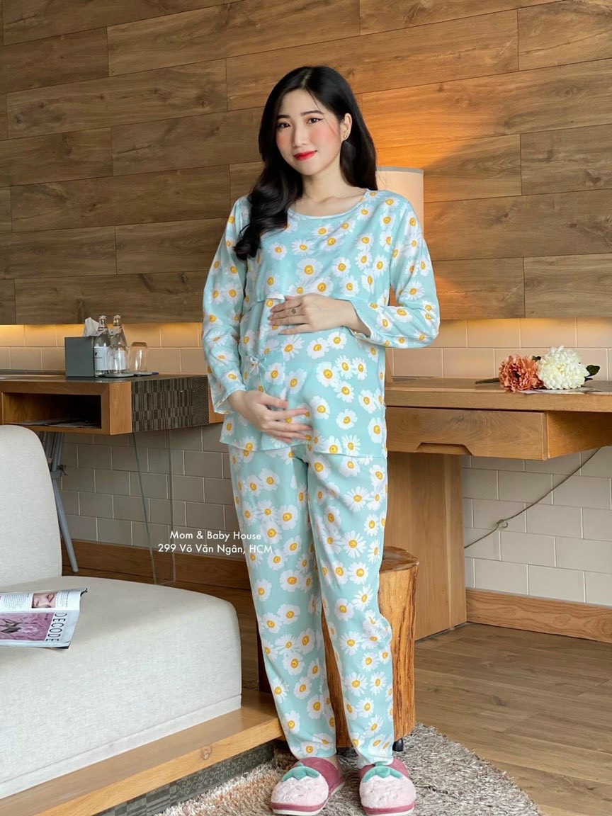 Bộ Lanh Lụa Sau Sinh Lật Ngực Cho Con Bú Hàng Cực Đẹp