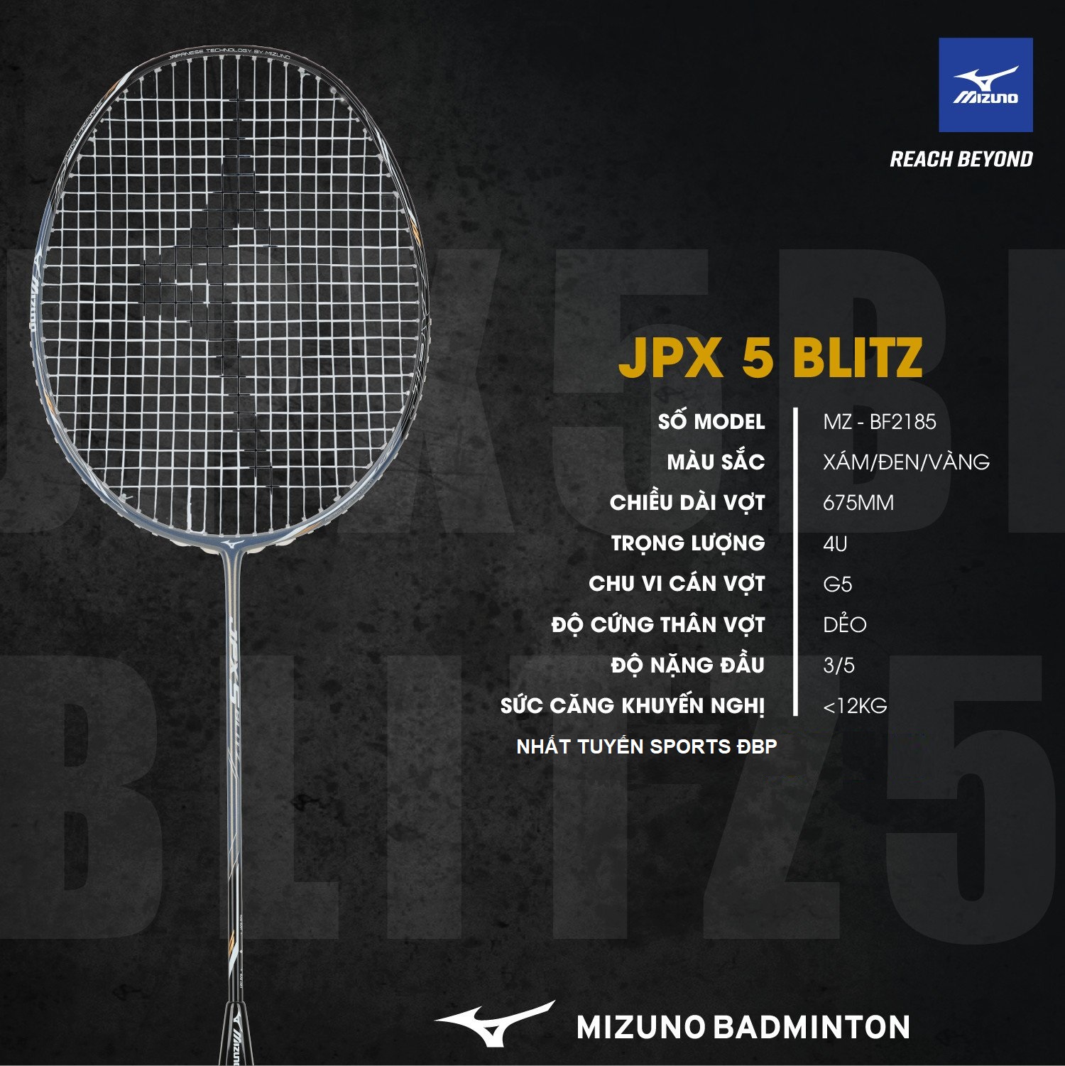 Vợt cầu lông Mizuno JPX 5 Blitz (Chính hãng)