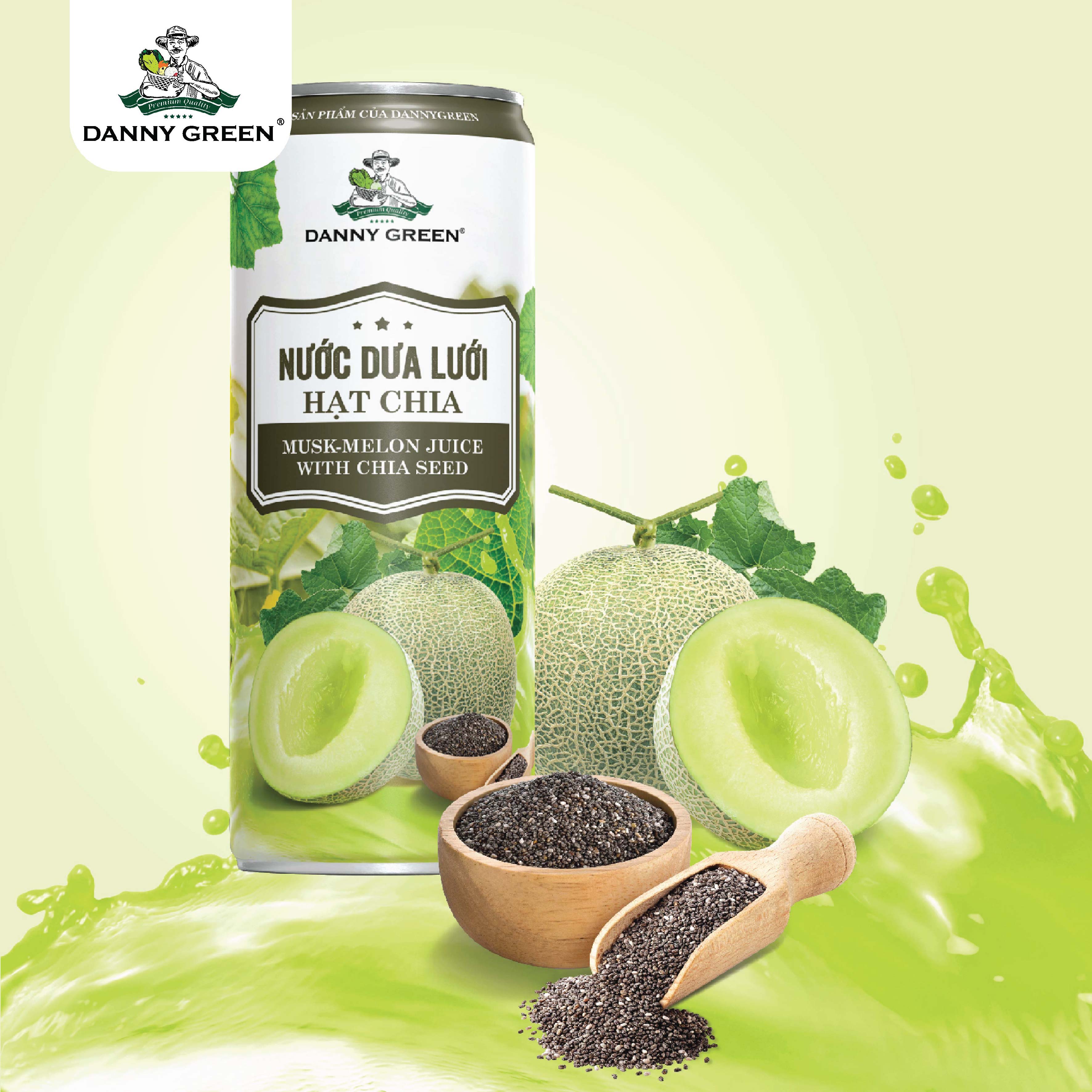 Nước Dưa Lưới Hạt Chia DannyGreen