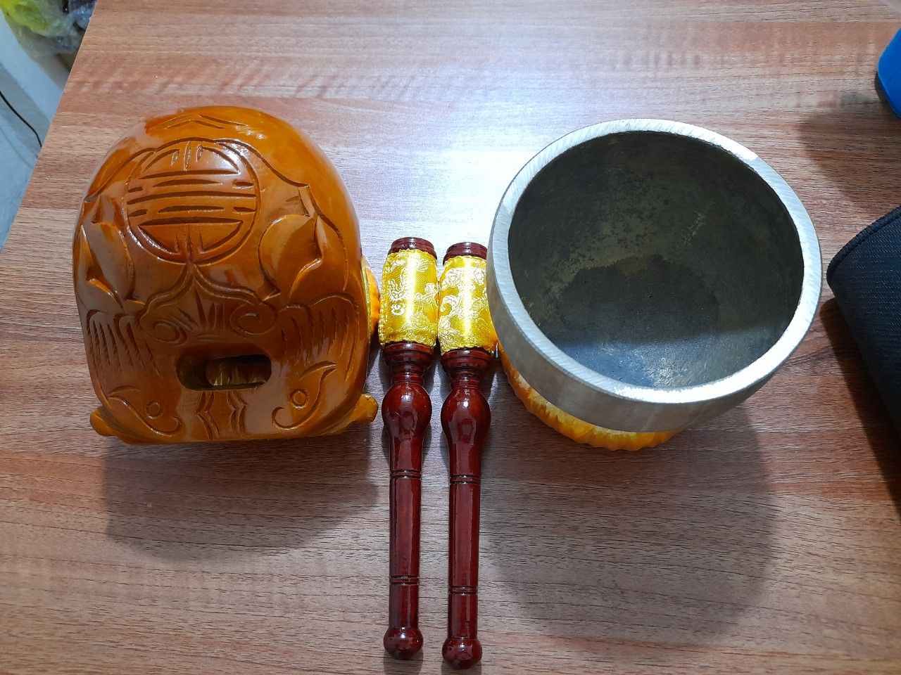 Bộ chuông mỏ tụng kinh 2tay, 2,5tay(12cm, 15cm)