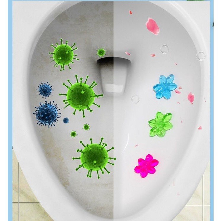 Gel khử mùi bồn cầu, gel khử trùng diệt khuẩn làm thơm bồn cầu, toilet hình bông hoa