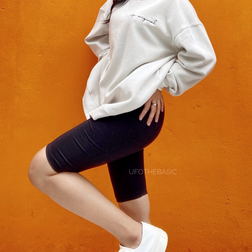 [Nhập LAZLOOK99 GIẢM 100K/500K] Quần legging lửng biker lưng thun - vải thun cao cấp - ufothebasic