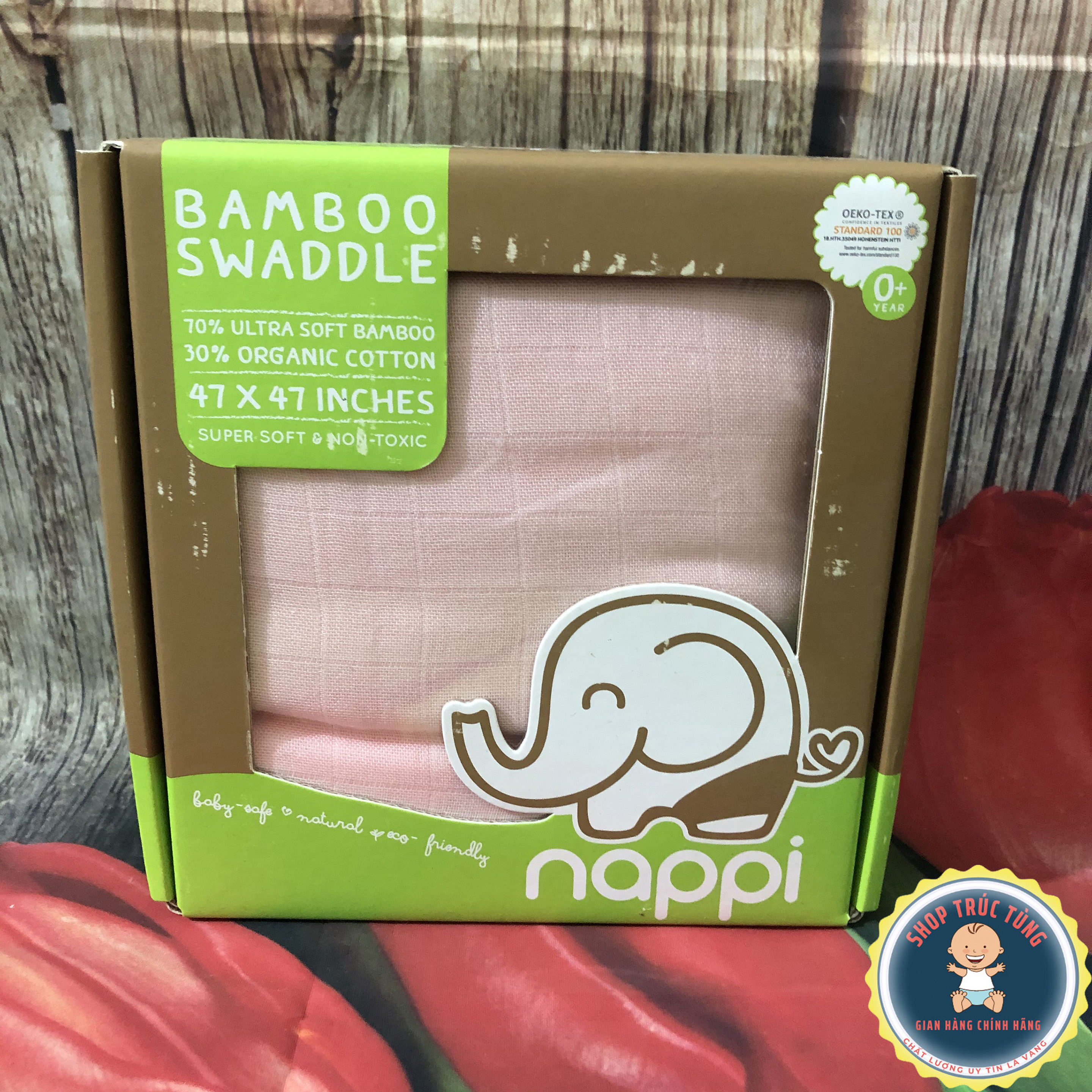 NAPPI _Khăn đa năng Sợi tre 120* 120cm ( Made in Thai Lan )