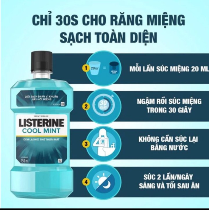 [ COMBO 2 CHAI ] NƯỚC SÚC MIỆNG LISTERINE 750ML