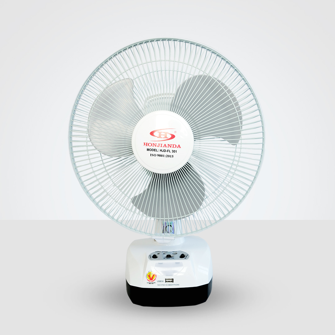 Quạt sạc tích điện Honjianda FL301 - có đèn LED & USB