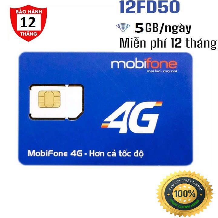 Freeship - chưa kích hoạt. sim 4g mobifone miễn phí 1 năm 12fd50 12mdt50 sim mobifone 4g tặng 5gb 1 ngày - trọn gói 1 năm không cần nạp thêm tiền