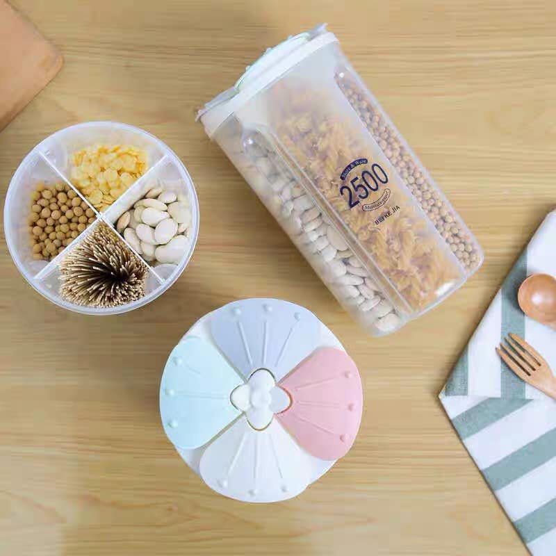 Hộp đưng hạt chia ngăn hình trụ