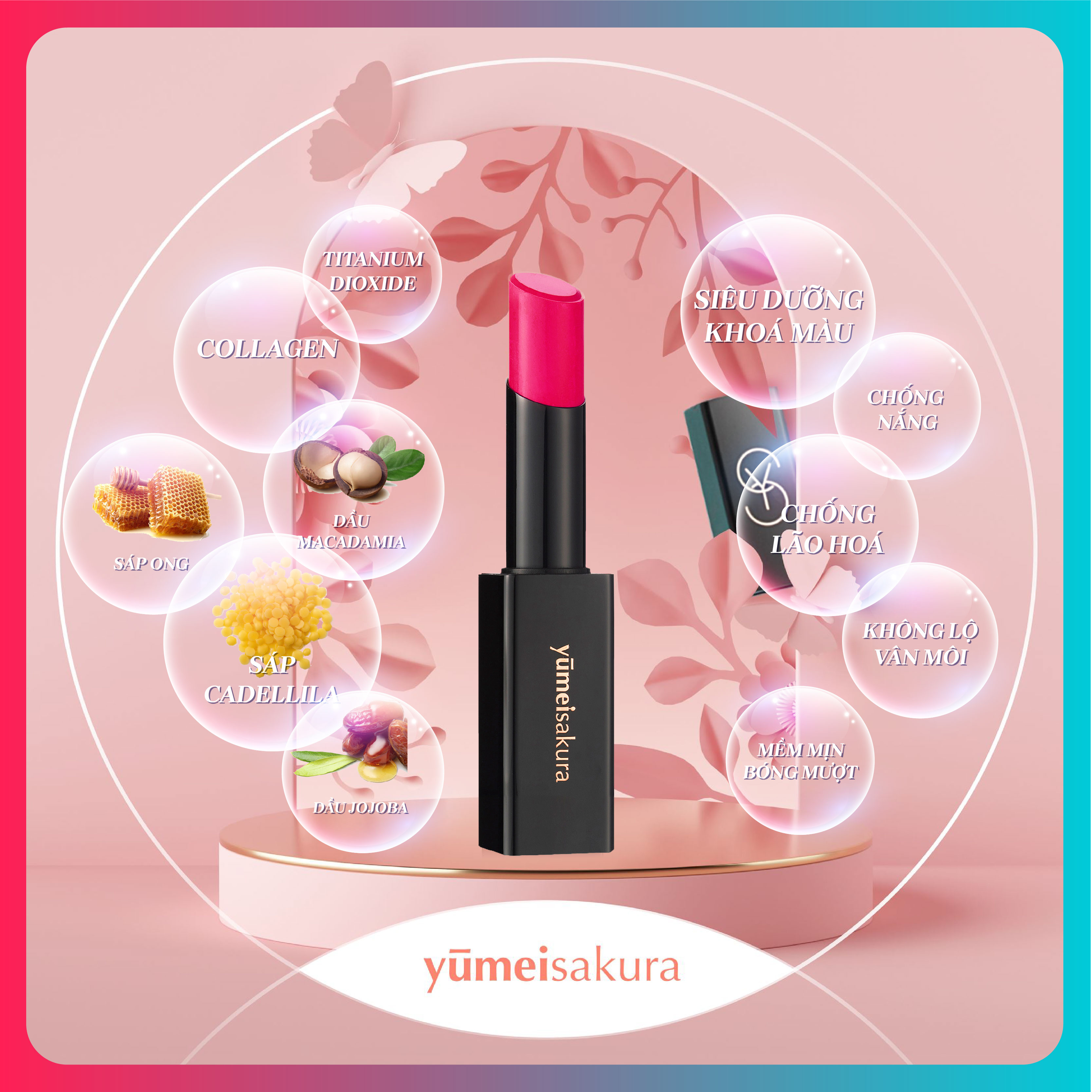 Son Dưỡng Collagen Yumeisakura - Hồng Ruby - YM02