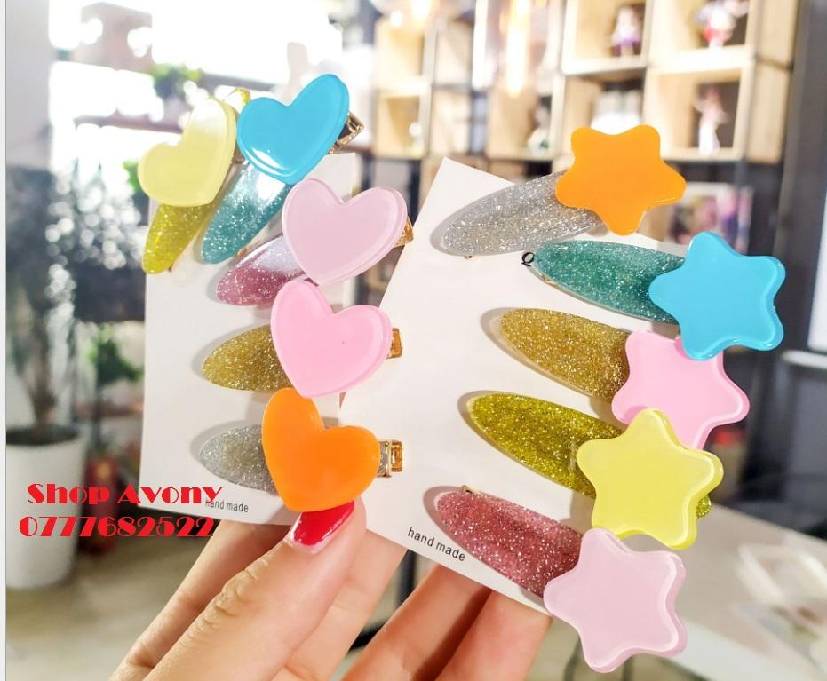 [HCM]Kẹp tóc mái trẻ em đính ngô sao
