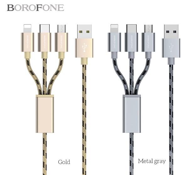 Cáp sạc nhanh Micro/ Type C/ LIGHTNING/ 2IN1/ 3IN1 1m Borofone BX9