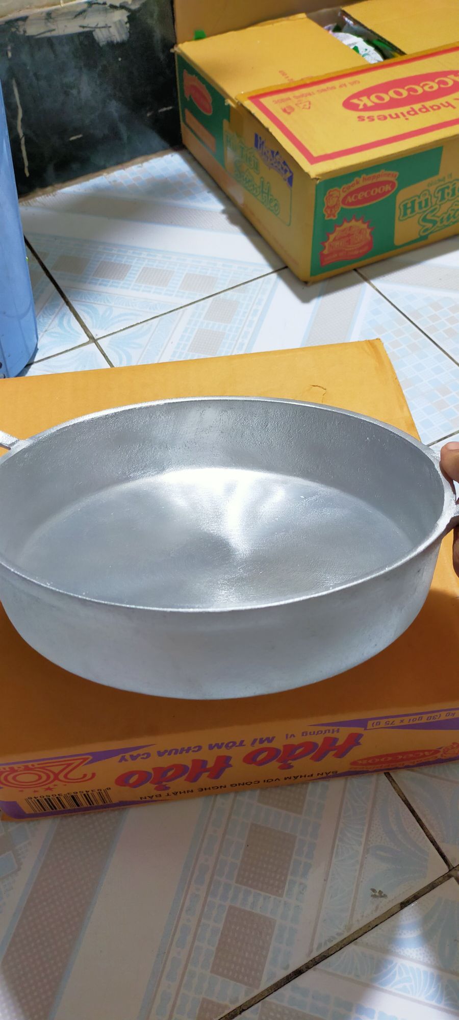 chảo gang đáy bằng đúc thủ công dk29cm cao7cm