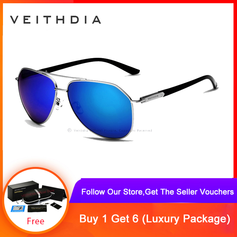VEITHDIA Fashion Unisex Men's Sun Glasses Polarized Color Coating Mirror Sunglasses Eyewear Men/Women 2732