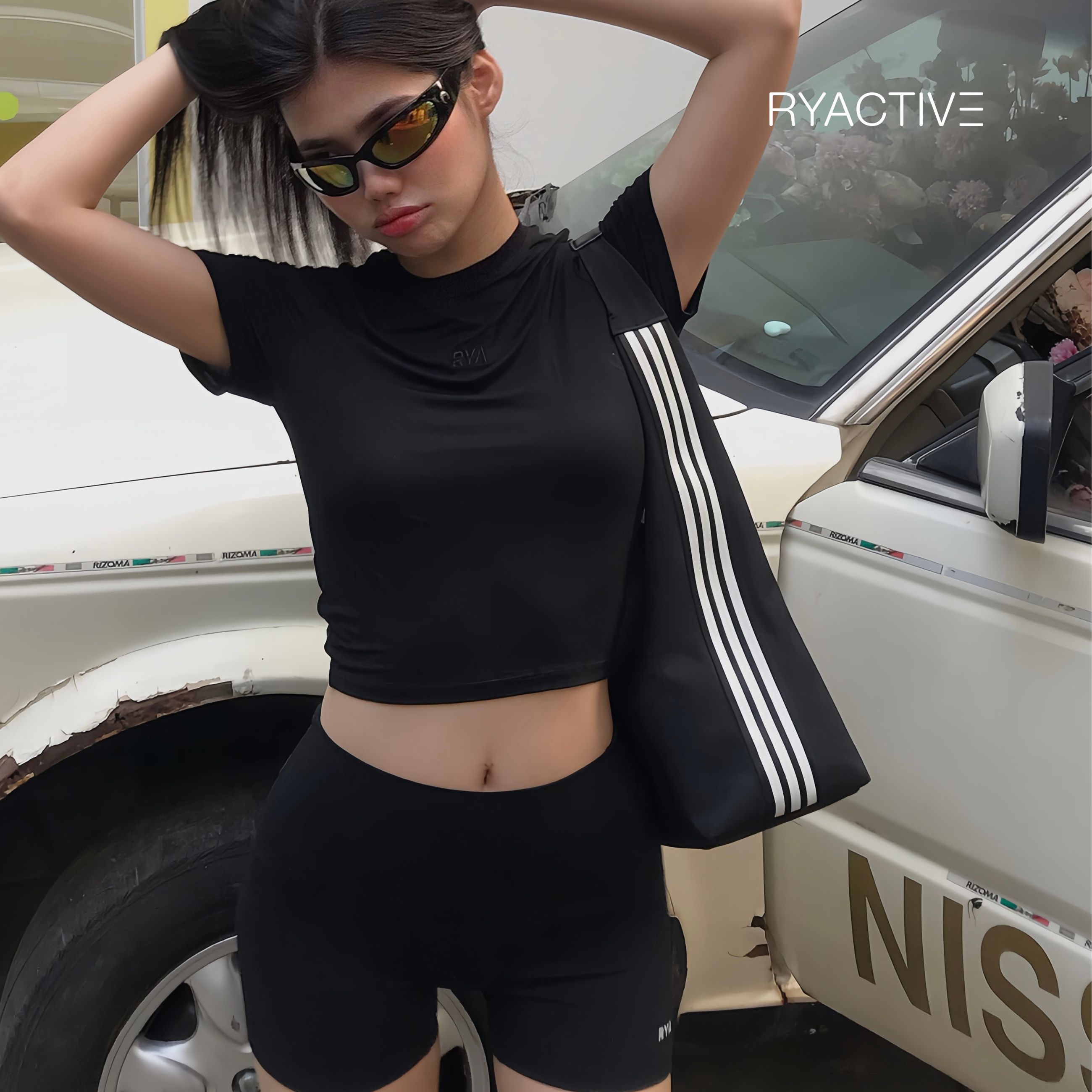 Áo thun nữ RYACTIVE - RYA BABY TEE Black