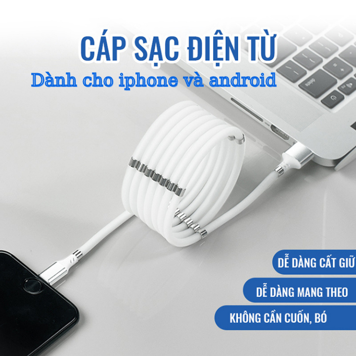 (SIÊU PHẨM) Cáp sạc , cáp sạc nhanh , dây sạc nam châm chống rối cao cấp SUPPER CALLA , cáp sạc iphone , cáp sạc samsung