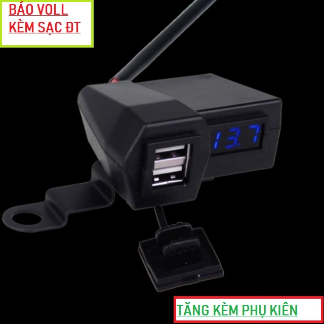 SẠC ĐIỆN THOẠI XE MÁY + BÁO VOLT ẮC QUY CỰC ĐẸP , SẠC ĐIỆN THOẠI TRÊN XE , BÁO VÔN ẮC QUY , ĐỒ CHƠI XE MÁY , PHỤ KIỆN XE MÁY