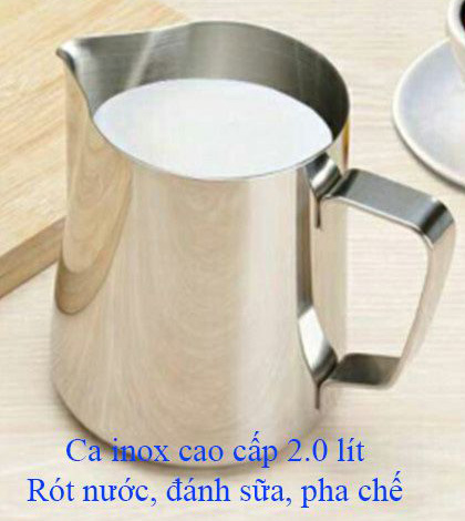 Ca inox 2l không nắp dùng rót nước-đánh trộn sữa