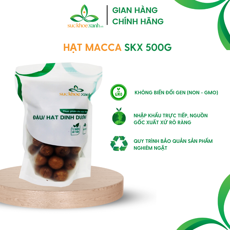 Hạt macca nứt vỏ giúp Giảm Cholesterol - Bịch 500g - Hàng chính hãng