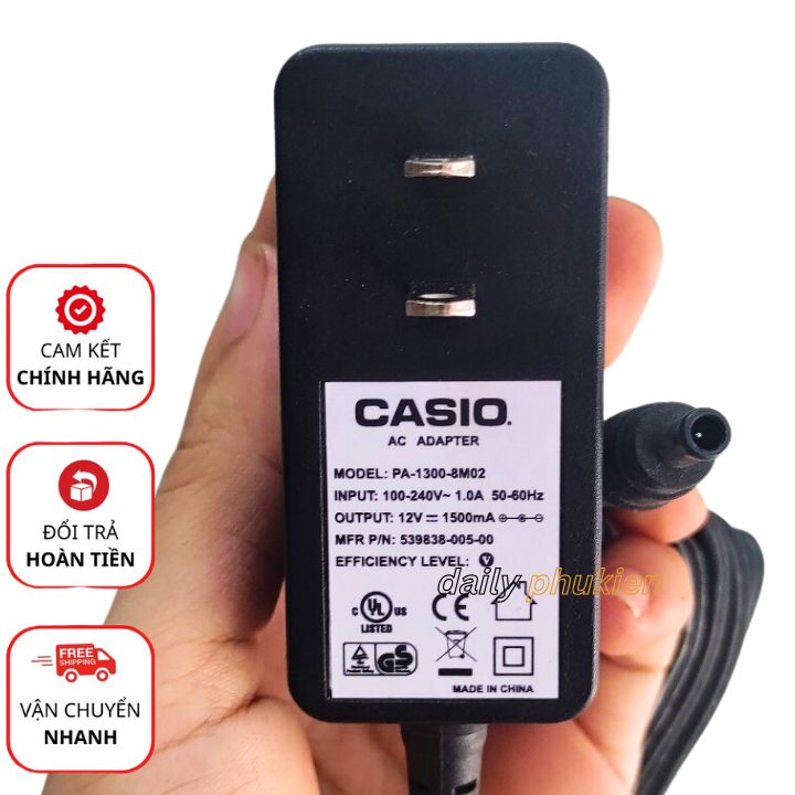 Adapter nguồn đàn Casio 12v 1500mA chân kim