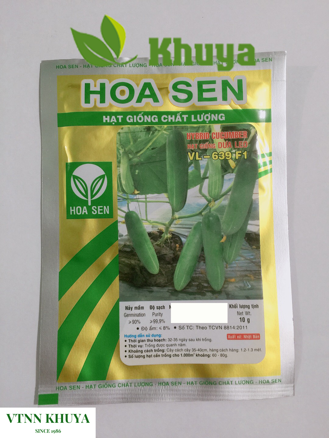 Hạt giống dưa leo Hoa Sen VL 639 10gr