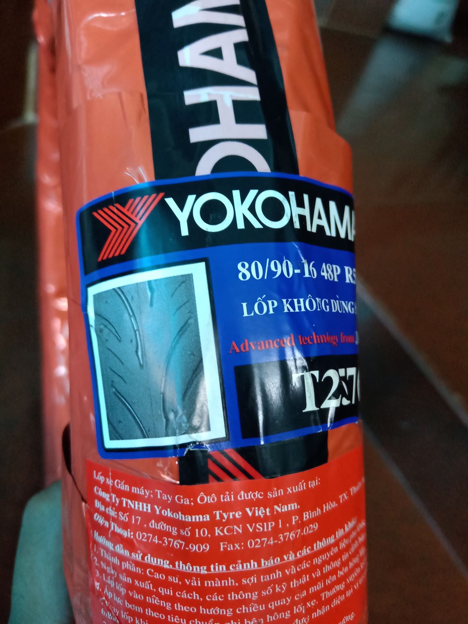 Lốp xe máy YOKOHAMA 80/90-16 ( Bánh sau Nouvo )