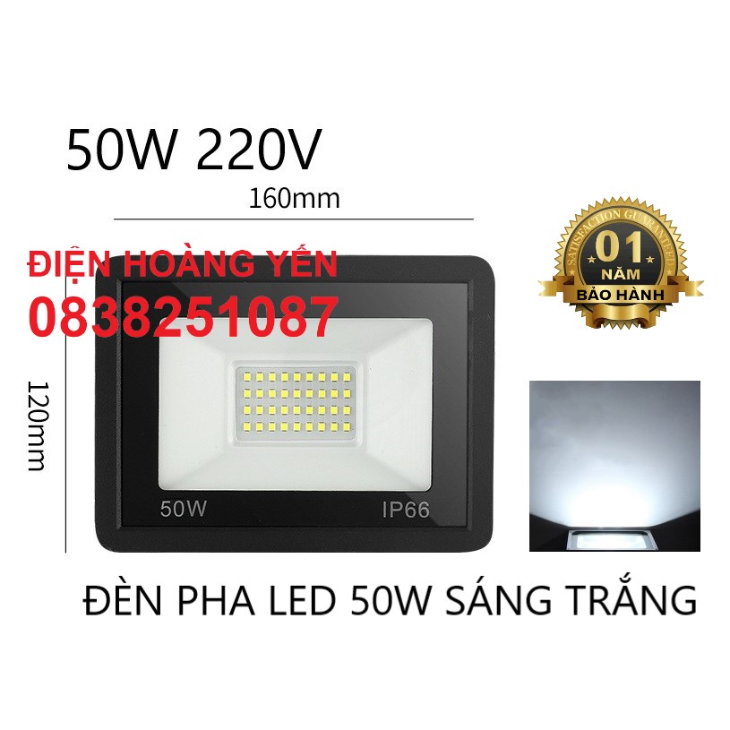 Đèn pha led 50w - chóa đèn kim cương siêu sáng chống nước 220v