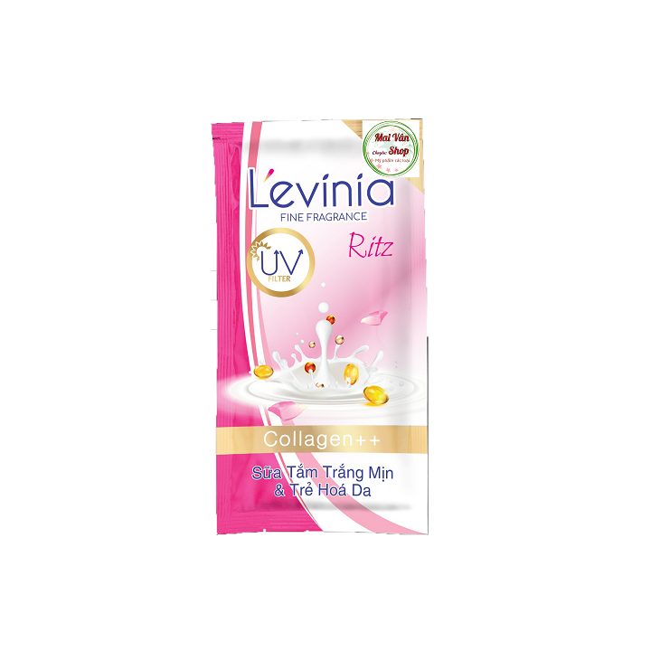 Gói sữa tắm trắng mịn & trẻ hóa da colagen l'evinia 6g hồng - ritz