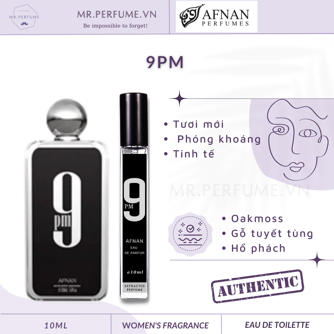 [Freeship+Gift] Nước hoa chiết chính hãng nam 9PM-Mr.Perfume