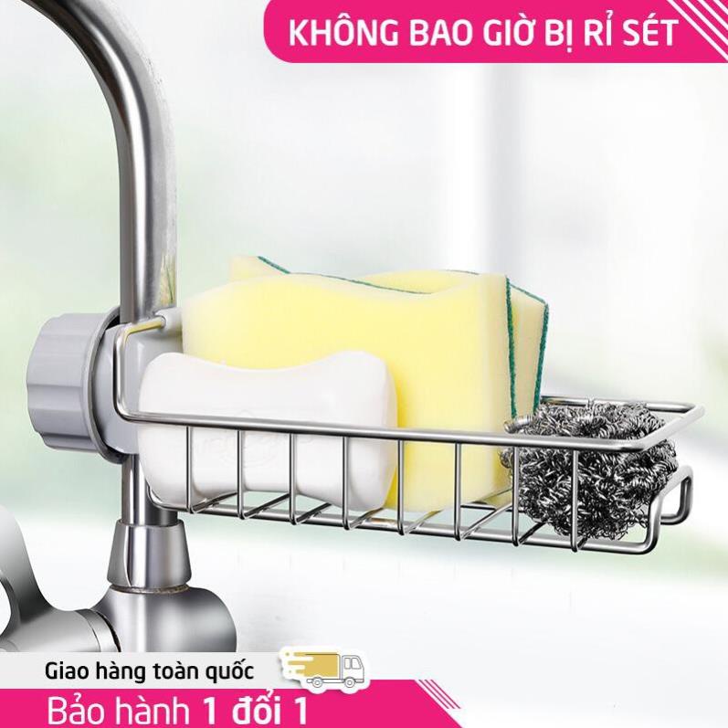 Giá kệ inox gắn vòi nước
