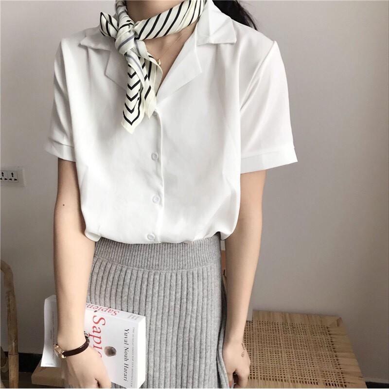 Áo sơ mi voan cổ vest